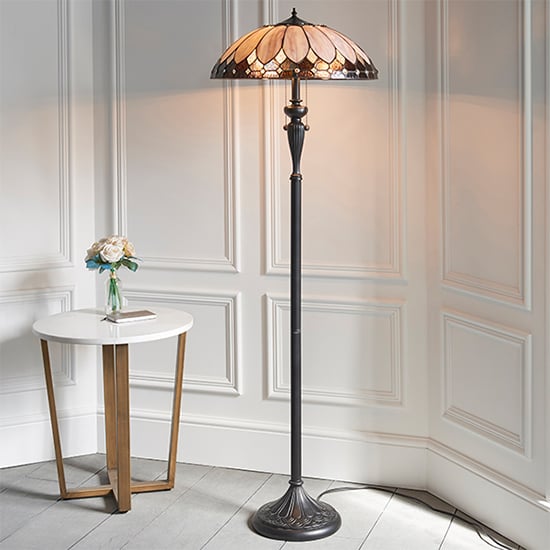 Brooklyn Tiffany Glass Floor Lamp In Dark Bronze Brooklyn Tiffany Glass Floor Lamp In Dark Bronze