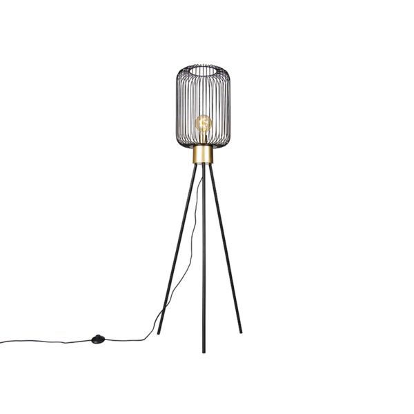 Design floor lamp black with gold - Mayelle Design floor lamp black with gold - Mayelle