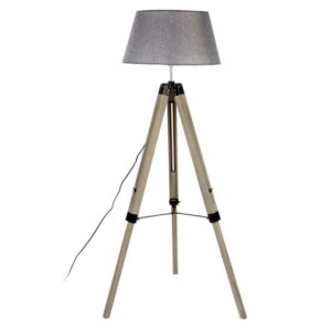 Tuscany Grey Fabric Shade Floor Lamp With Tripod Base
