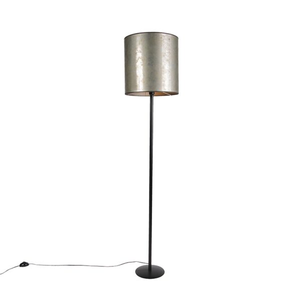 Black floor lamp with old taupe shade 40 cm - Simplo Black floor lamp with old taupe shade 40 cm - Simplo