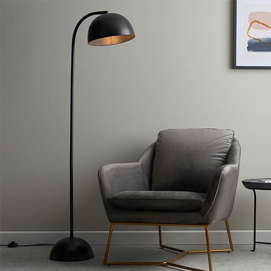 Lincoln Industrial Domed Task Floor Lamp In Matt Nickel Lincoln Industrial Domed Task Floor Lamp In Matt Nickel
