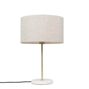 Brass table lamp with gray shade 35 cm - Kaso