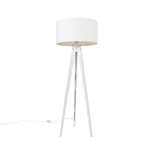 Modern floor lamp tripod white with white shade 50 cm - Tripod Classic