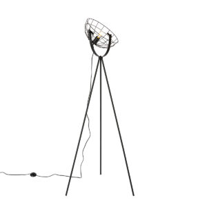Industrial tripod floor lamp black 35 cm adjustable - Hanze