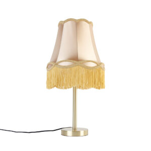 Classic table lamp brass with granny shade gold 30 cm - Simplo