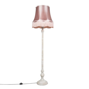 Retro floor lamp gray with pink Granny shade - Classico