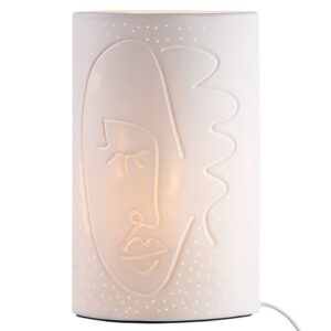 Allegan Large Porcelain Face Design Table Lamp In White