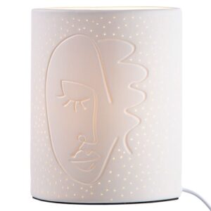 Allegan Small Porcelain Face Design Table Lamp In White