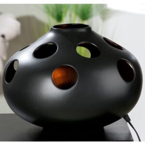 Allston Ceramics Nazareth Bulbous Table Lamp In Black