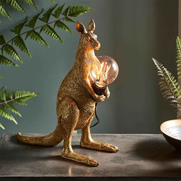 Cesme Kangaroo Table Lamp In Vintage Gold