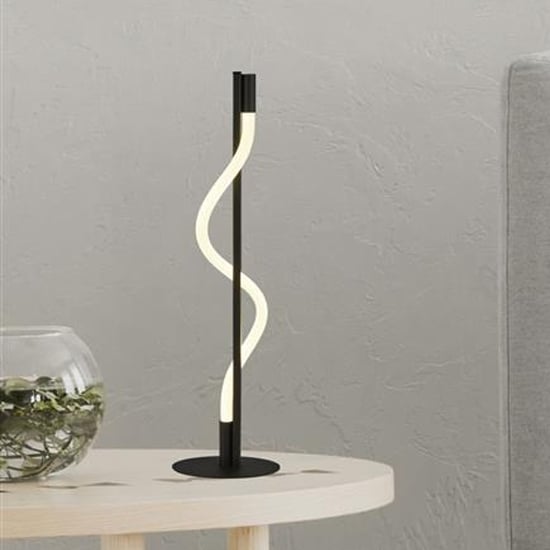 Serpent LED Opal Snaked Table Lamp In Matt Black