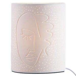 Allegan Small Porcelain Face Design Table Lamp In White
