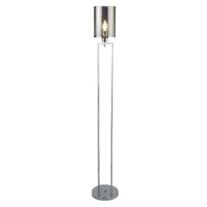 Catalina Chrome Floor Lamp In Smoked Glass Shades